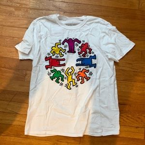 Keith Haring rainbow dancers shirt size M